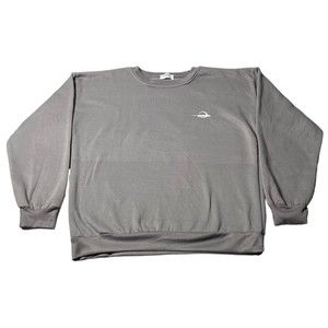 Gangmai Grey Crewneck Sweater Top Daisy Flower Back Graphic Women’s Size XL